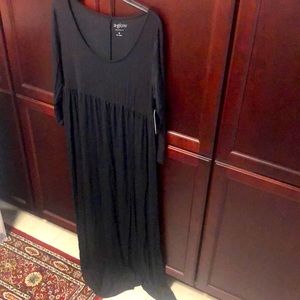 NWT black Long sleeve floor length MATERNITY maxi dress.